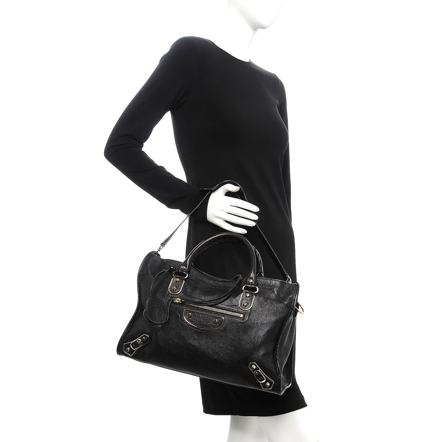 Chevre Gold Metallic Edge Hardware City Black
