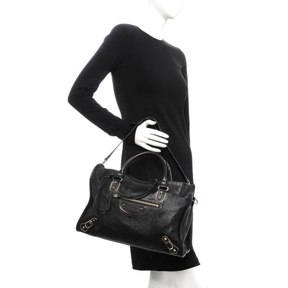 Balenciaga Chevre Gold Metallic Edge Hardware City Black 2 of 7