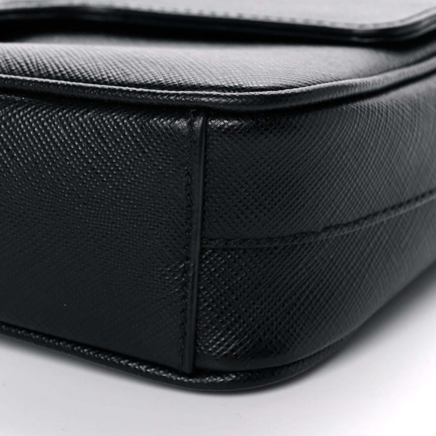 Saffiano Flap Shoulder Bag Black