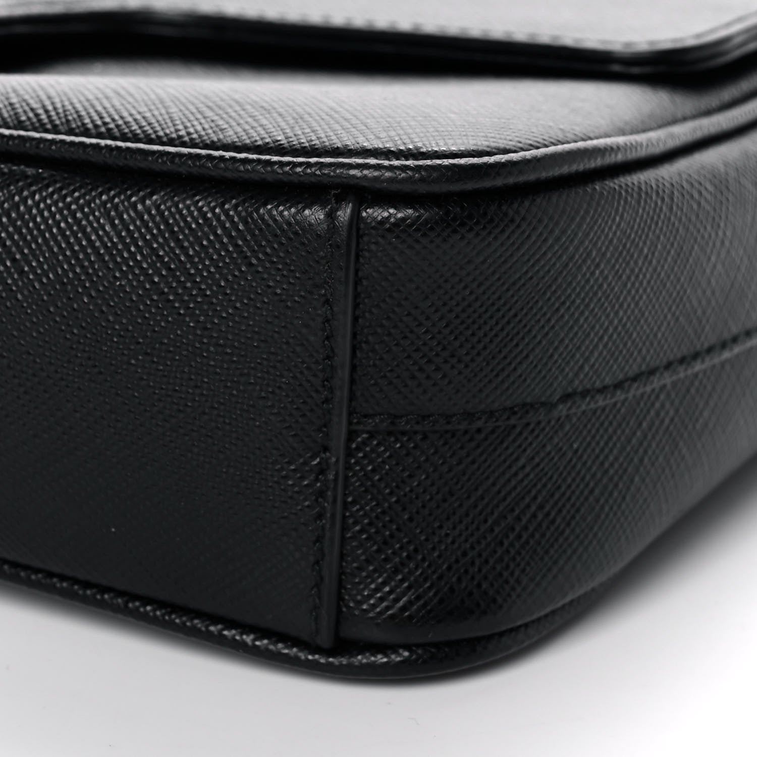 Prada Saffiano Flap Shoulder Bag Black 11 of 11