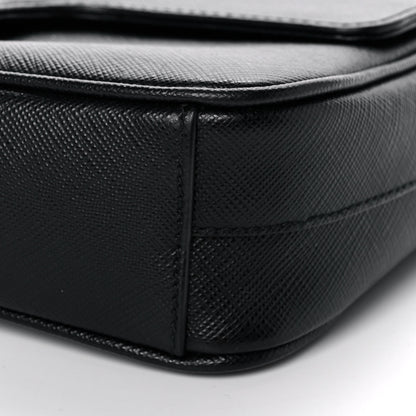 Prada Saffiano Flap Shoulder Bag Black 11 of 11