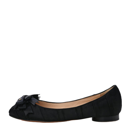 Chanel Satin CC Bow Flats 36.5 Black 1 of 8