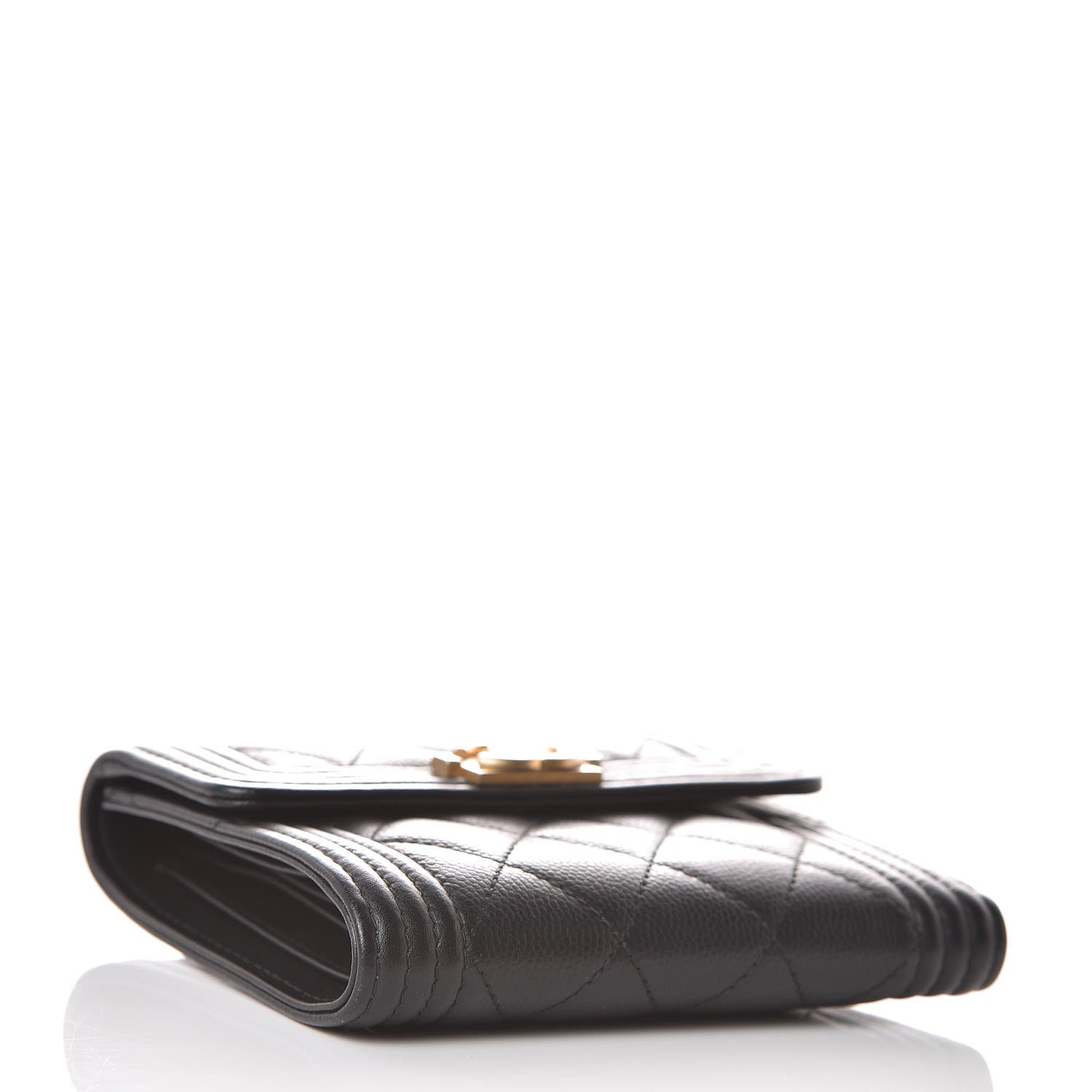Chanel Caviar Quilted Compact Boy Wallet Black 4 of 9