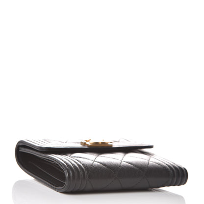 Chanel Caviar Quilted Compact Boy Wallet Black 4 of 9