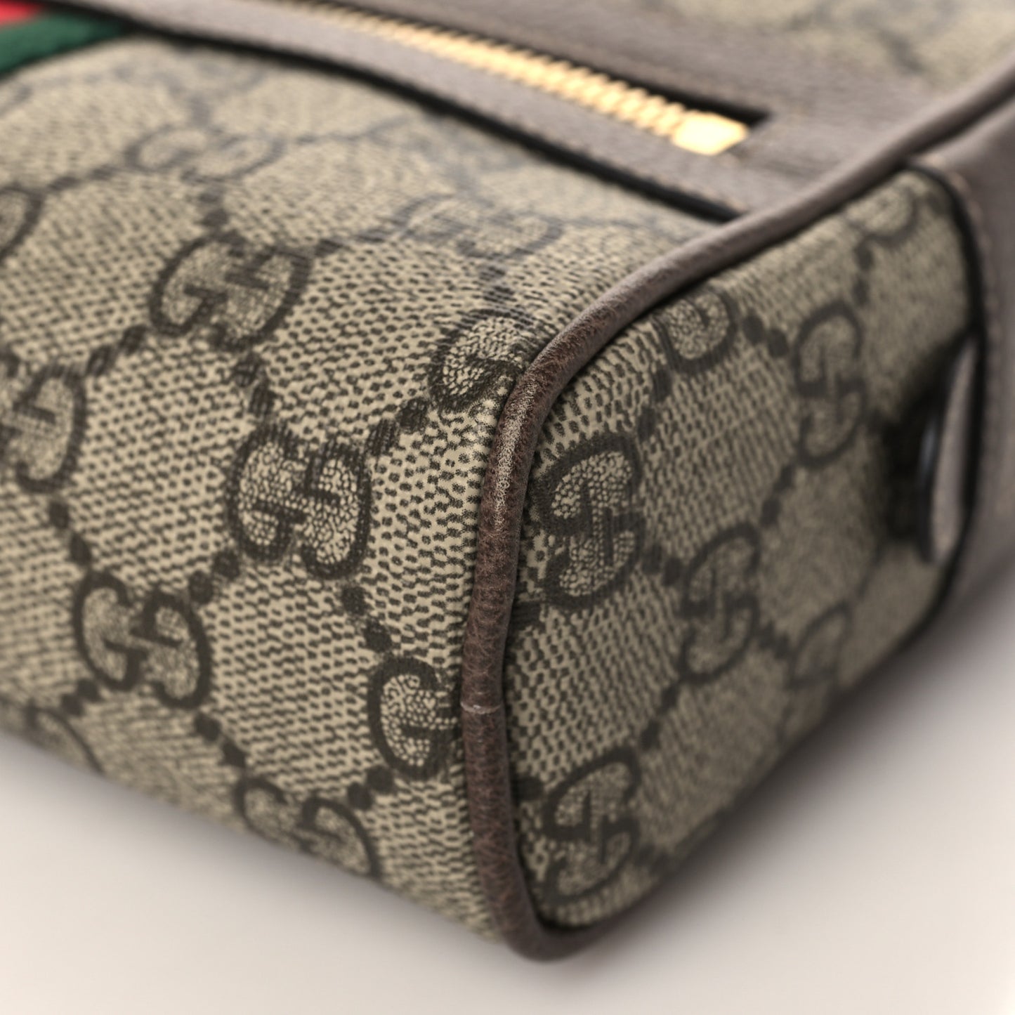 GG Supreme Monogram Web Small Ophidia Belt Bag 75 30 Dark Brown