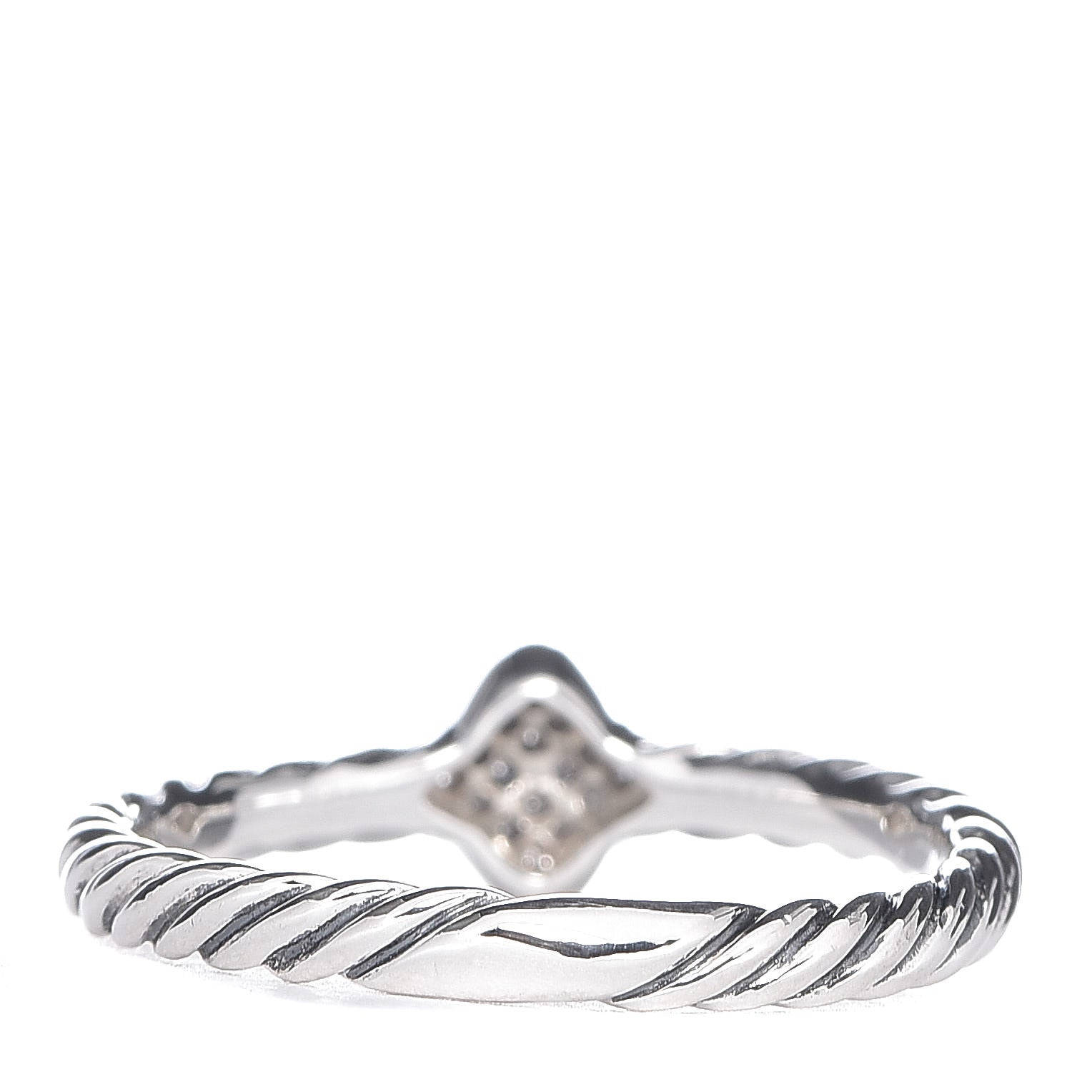 David Yurman Sterling Silver Diamond Quatrefoil Ring 54 7 3 of 5