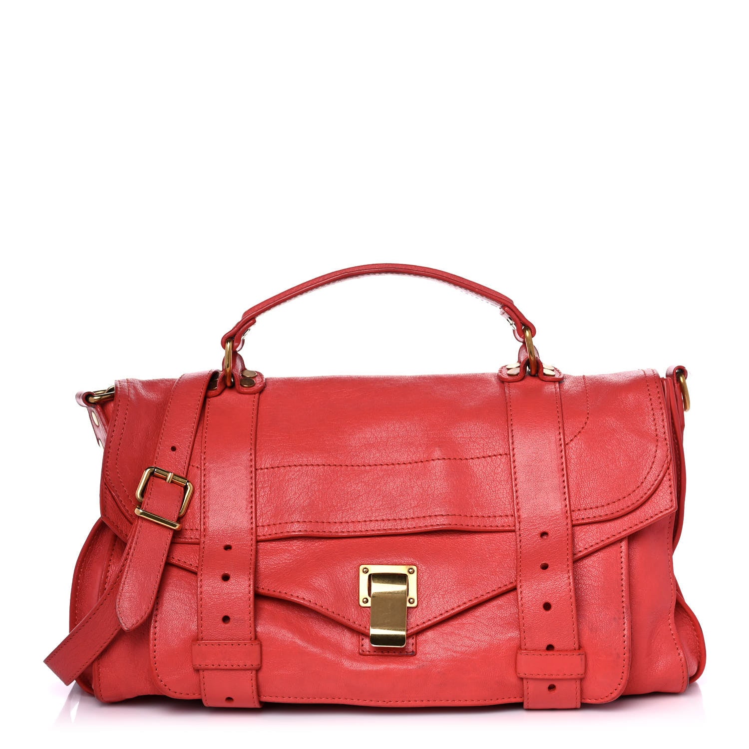 Proenza Schouler Lambskin Medium PS1 Satchel Red 1 of 12