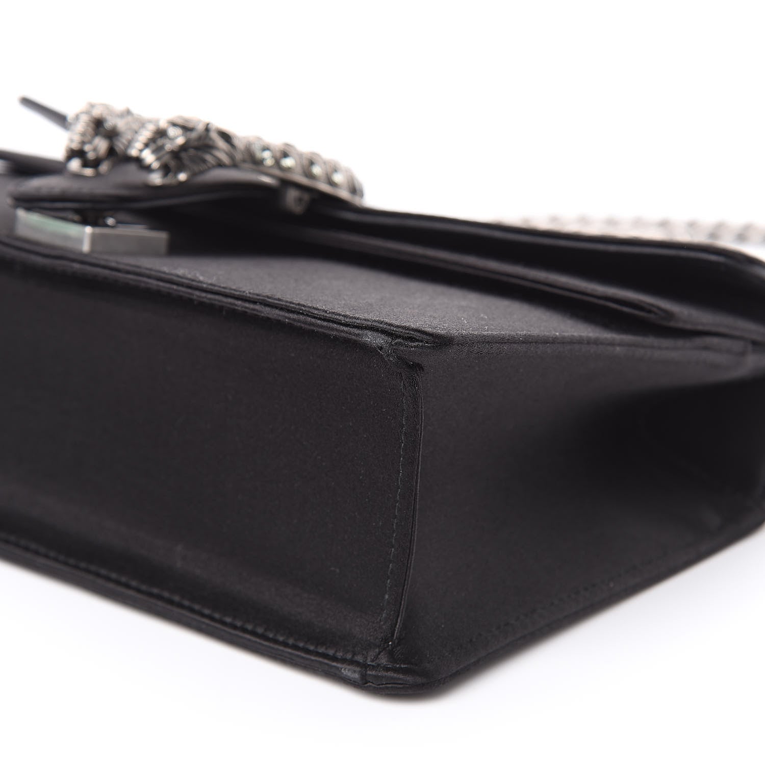 Gucci Satin Silk Crystal Small Dionysus Shoulder Bag Black Black Diamond 8 of 10