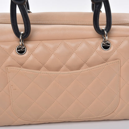 Chanel Calfskin Quilted Large Cambon Bowler Beige Black 9 of 11