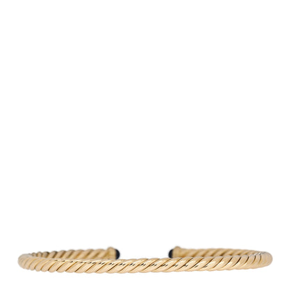 David Yurman 18K Yellow Gold Blue Sapphire 4mm Cablespira Bracelet 2 of 4