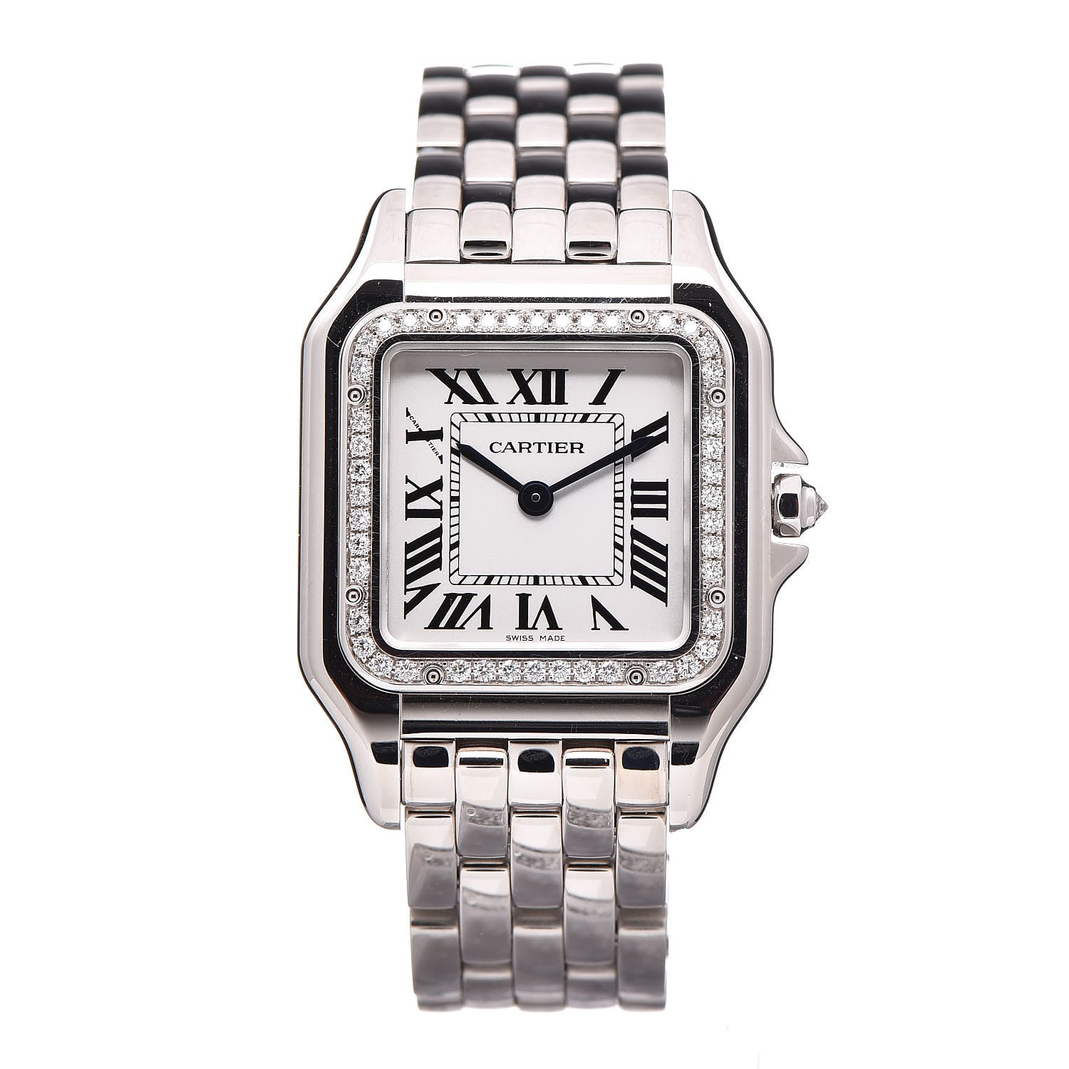 Cartier 18K White Gold Diamond 27mm Panthere Quartz Watch 1 of 9