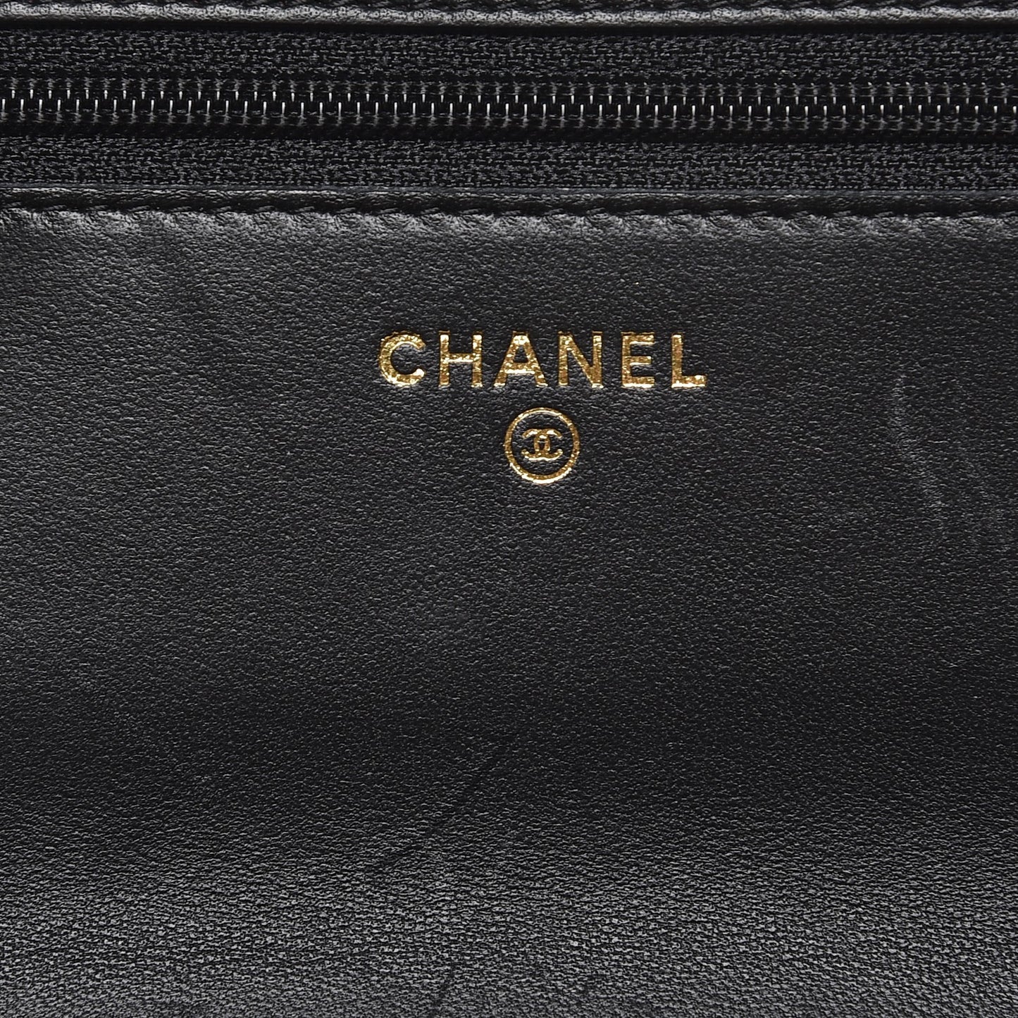Lambskin Quilted Trendy CC Wallet On Chain WOC Black