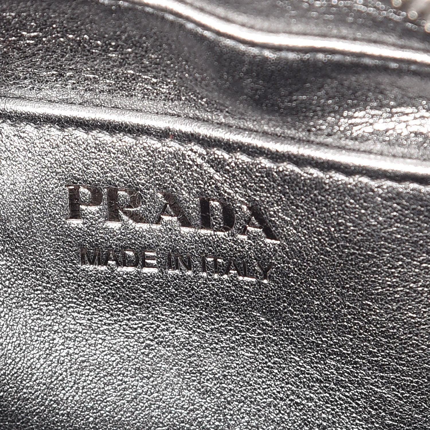 Prada Metallic Nappa Impunture Diagramme Crossbody Cromo 10 of 13