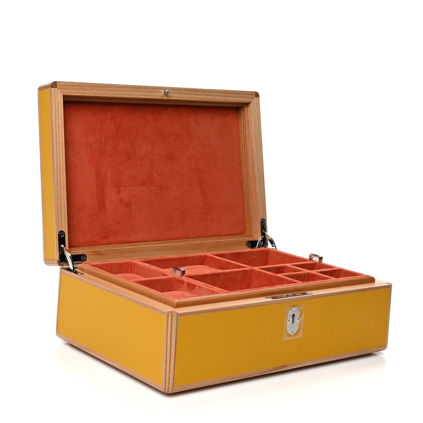 Elm Wood Evercolor Amalthee Watch Jewelry Box GM Jaune Ambre