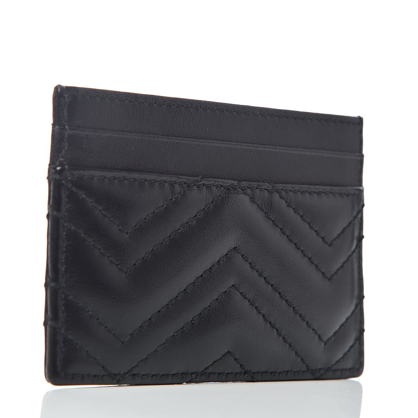 Calfskin Matelasse GG Marmont Card Holder Black