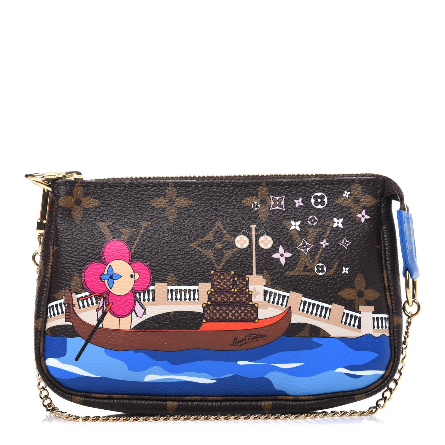Louis Vuitton Monogram 2019 Christmas Animation Mini Venice Pochette Accessories Blue 1 of 10