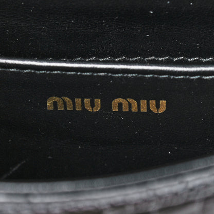 Miu Miu Crocodile Print Calfskin Top Handle Bag Black 6 of 10