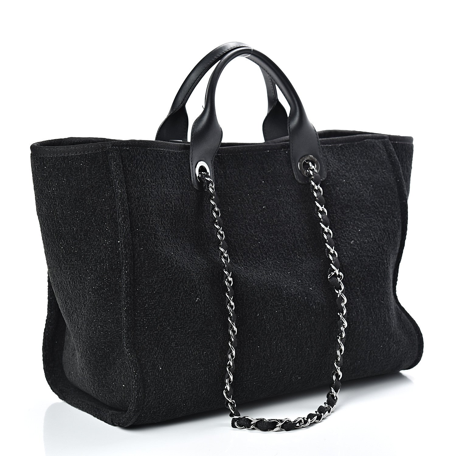 Chanel Lurex Boucle Medium Deauville Tote Black 3 of 11