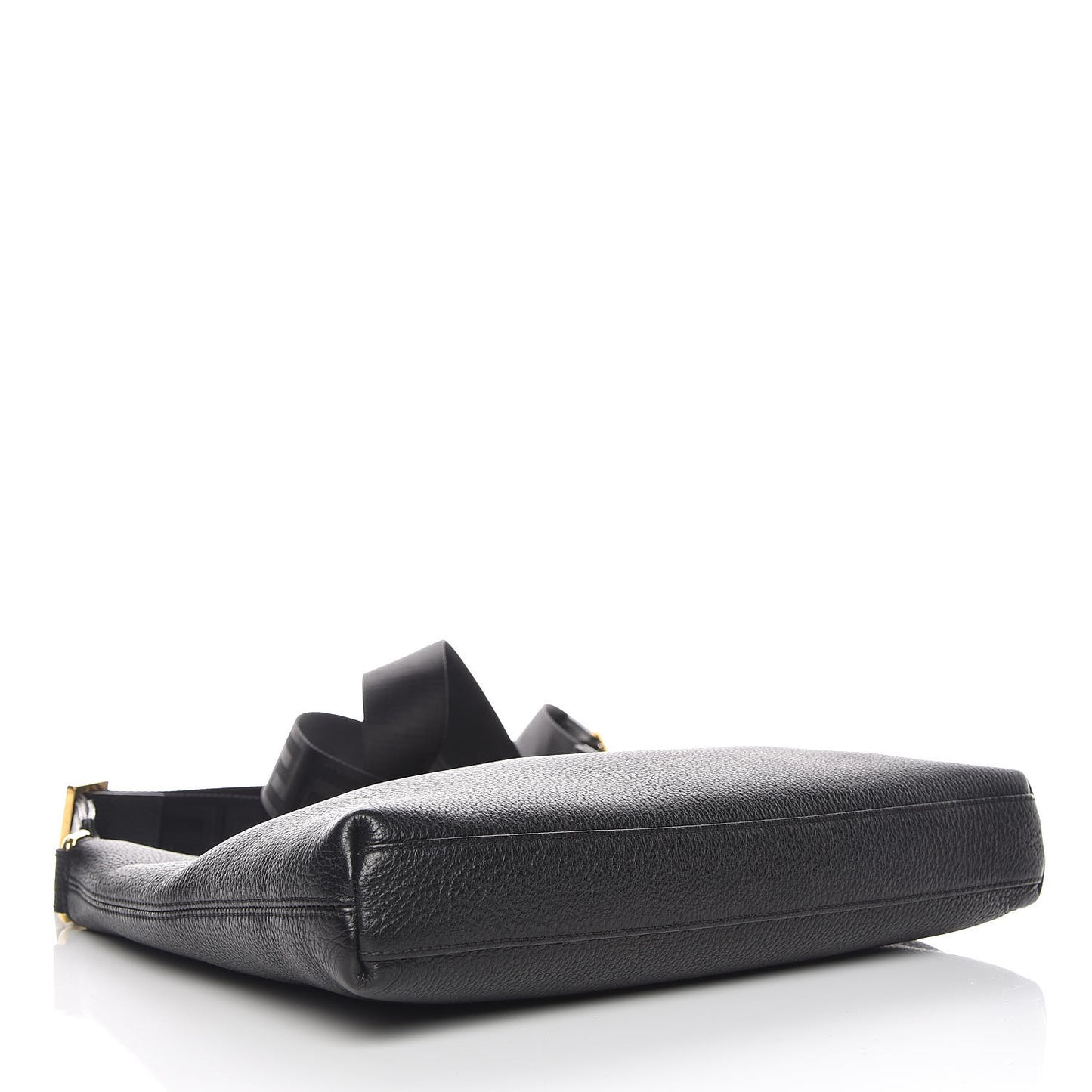 Grained Calfskin Medusa Head Messenger Bag Black