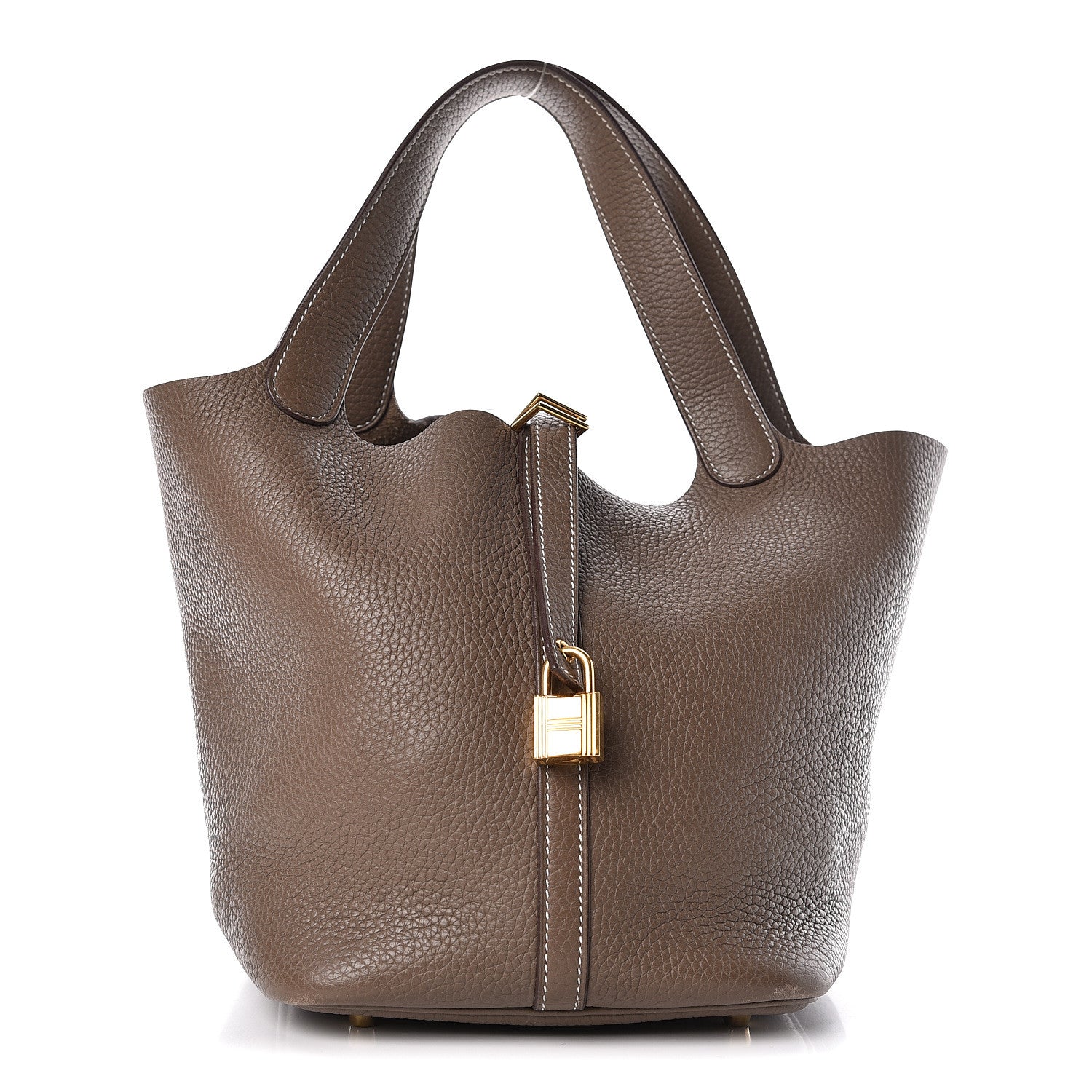 Hermes Taurillon Clemence Picotin Lock 22 MM Etoupe 1 of 10