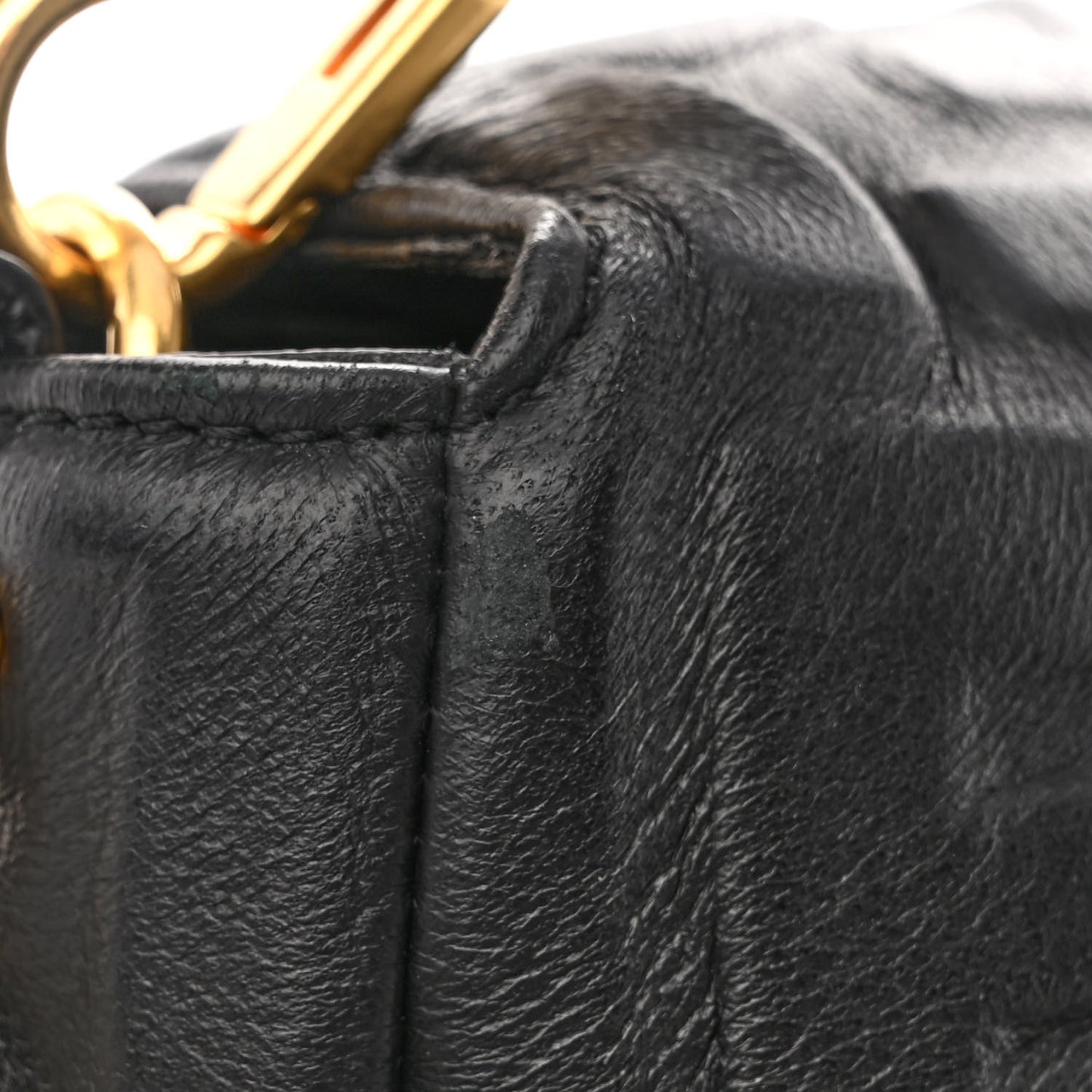 Nappa FF 1974 Embossed Large Baguette Black