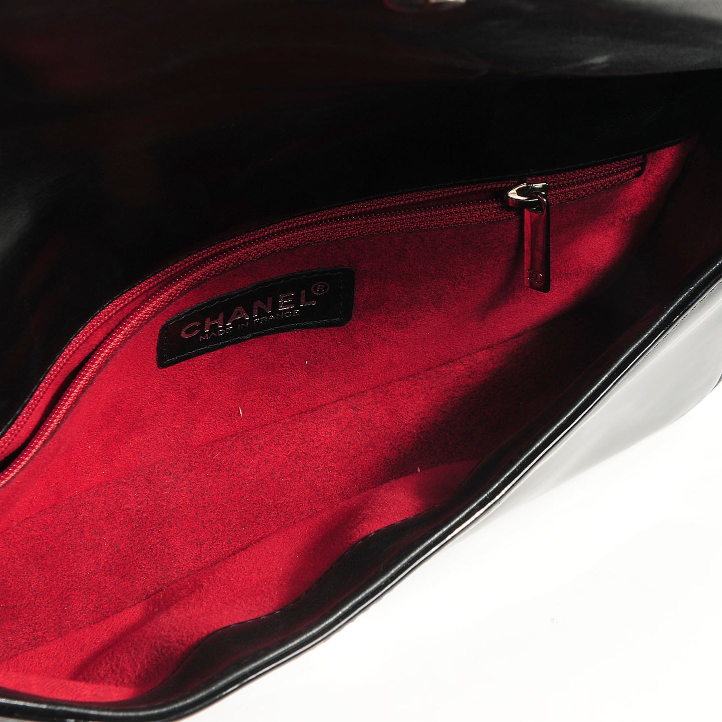 Patent Chocolate Bar Quilted CC Flap Black