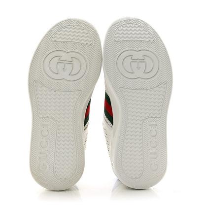 Gucci Calfskin Web Perforated Womens Platform 55mm Sneakers 37.5 White Bright Splash 5 of 11