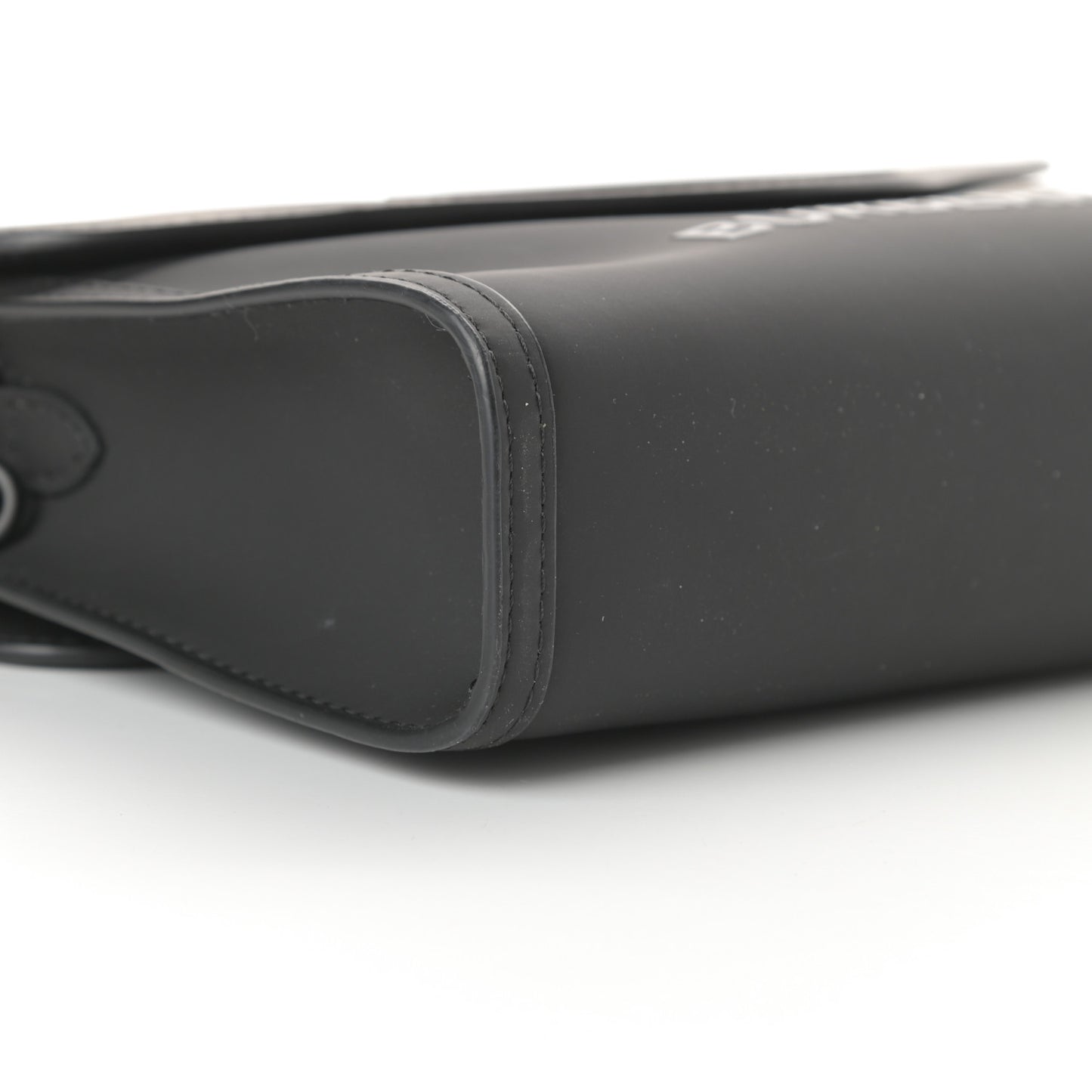 Rubberised Cotton Foldover Pocket Bag Black