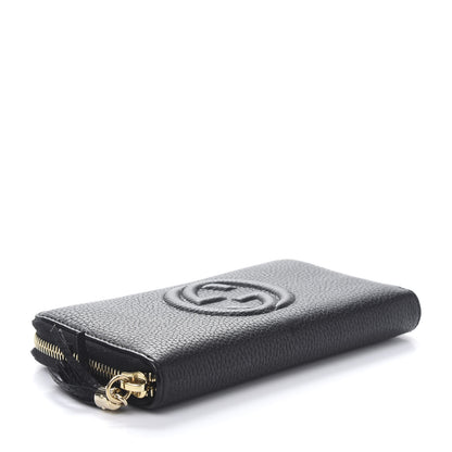 Gucci Pebbled Calfskin Soho Zip Around Wallet Black 4 of 9