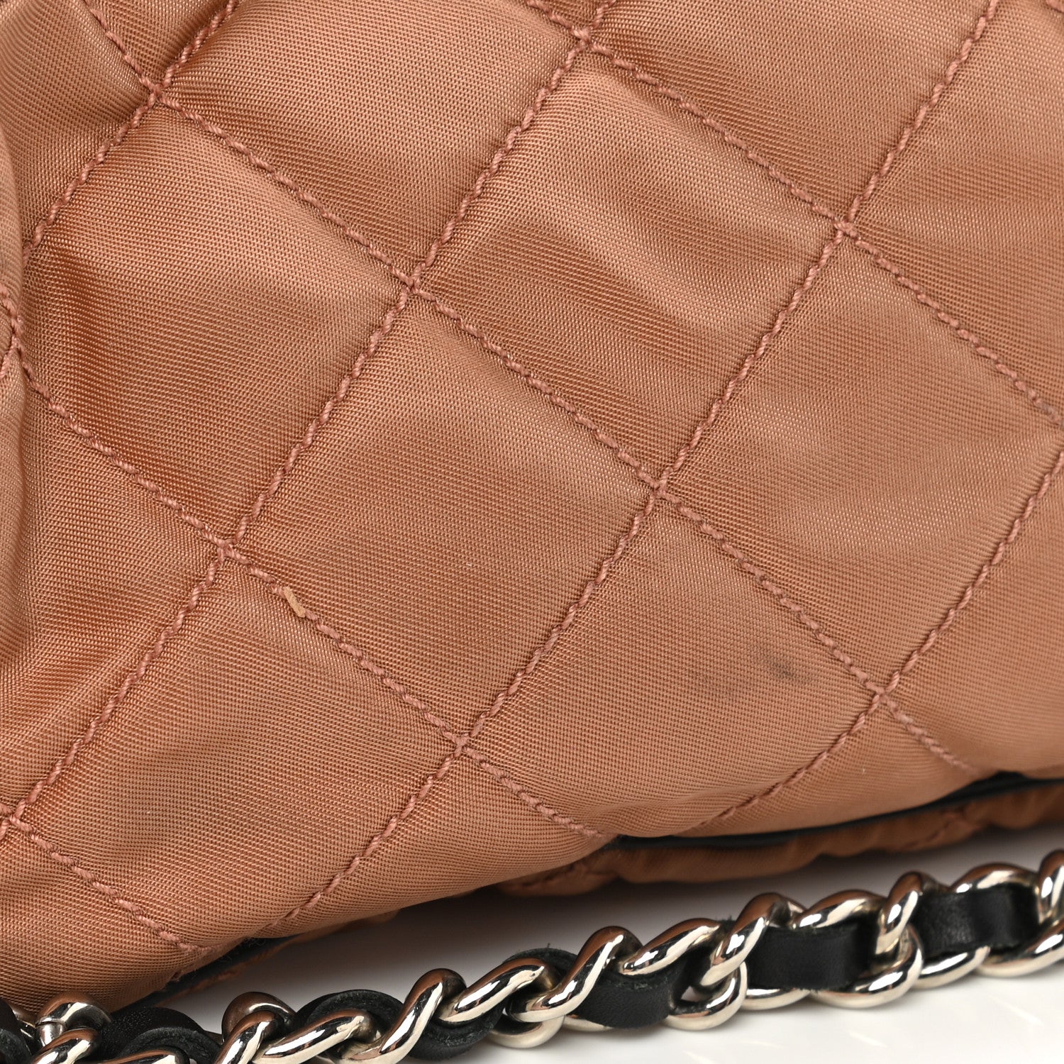 Prada Tessuto Nylon Saffiano Impunturato Quilted Pochette Cammello Black 8 of 8