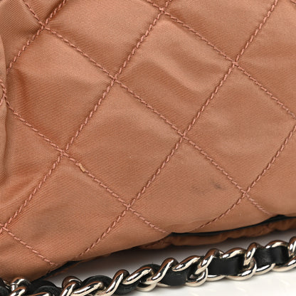 Prada Tessuto Nylon Saffiano Impunturato Quilted Pochette Cammello Black 8 of 8