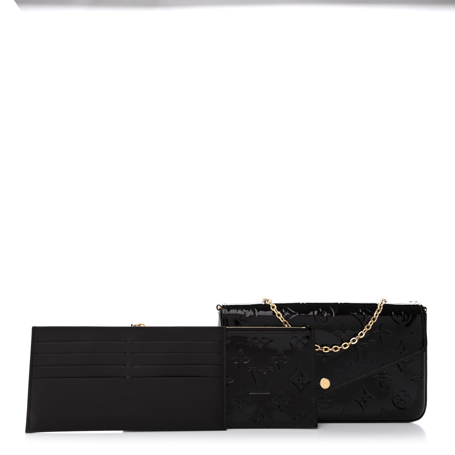 Louis Vuitton Vernis Pochette Felicie Chain Wallet Amarante 3 of 12