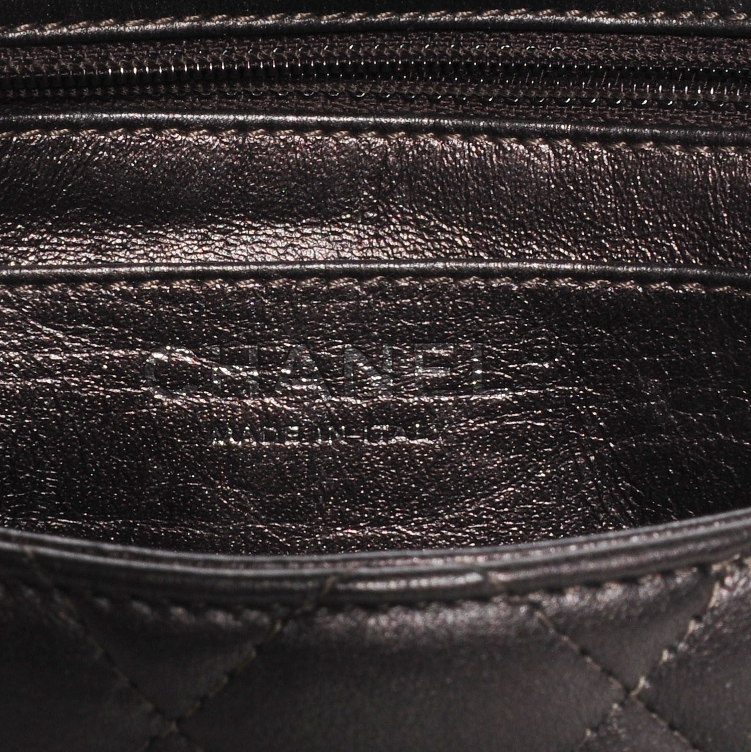Chanel Lambskin Quilted Mini Square Flap Metallic Dark Grey 6 of 9