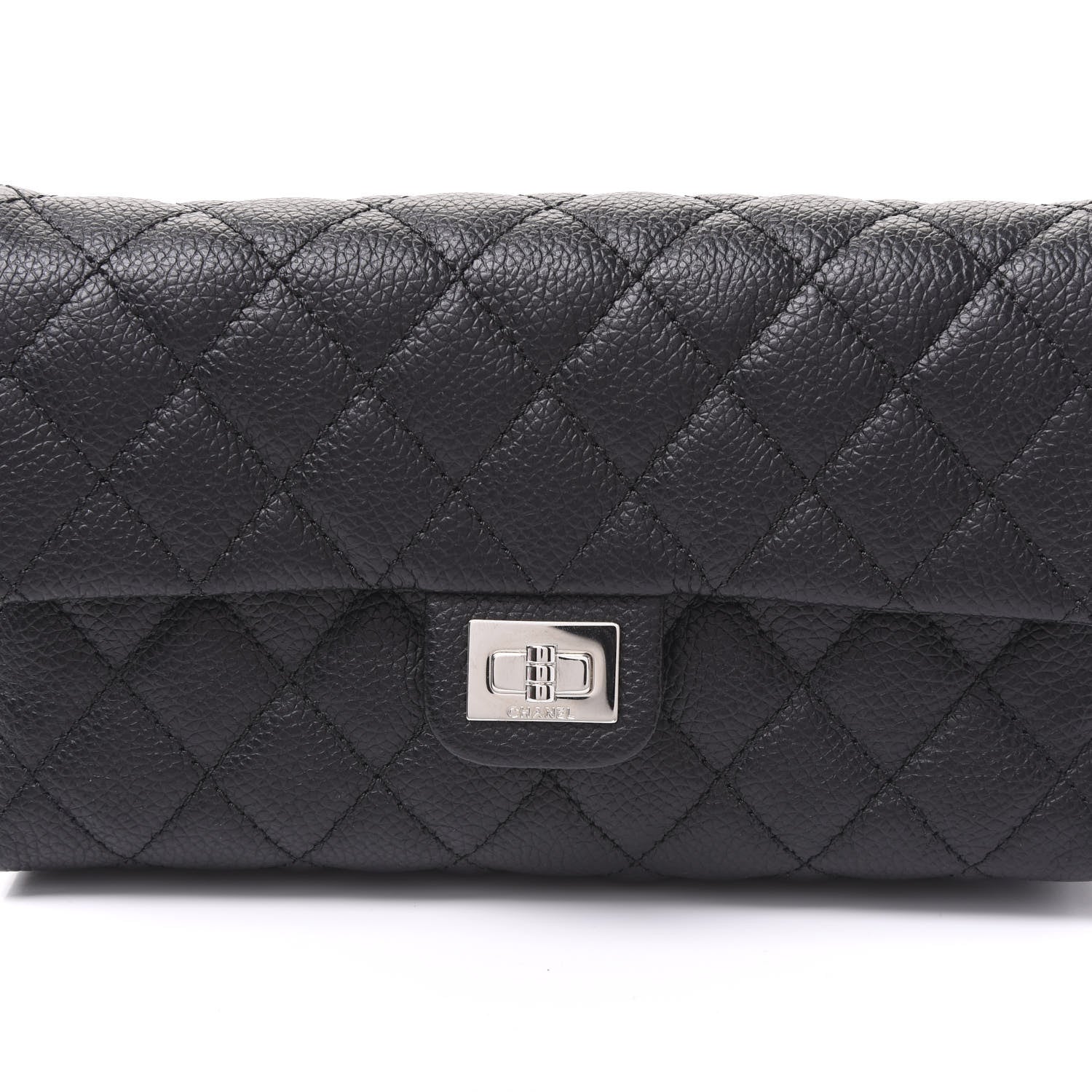 Chanel Grained Calfskin Quilted 2.55 Reissue Flap Belt Bag Clutch Black 10 of 10
