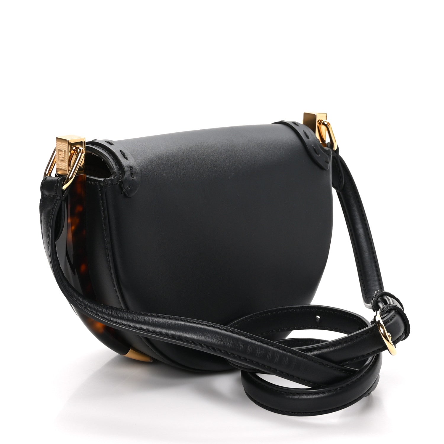 Fendi Vitello King Plexiglass Moonlight Shoulder Bag Black 3 of 10