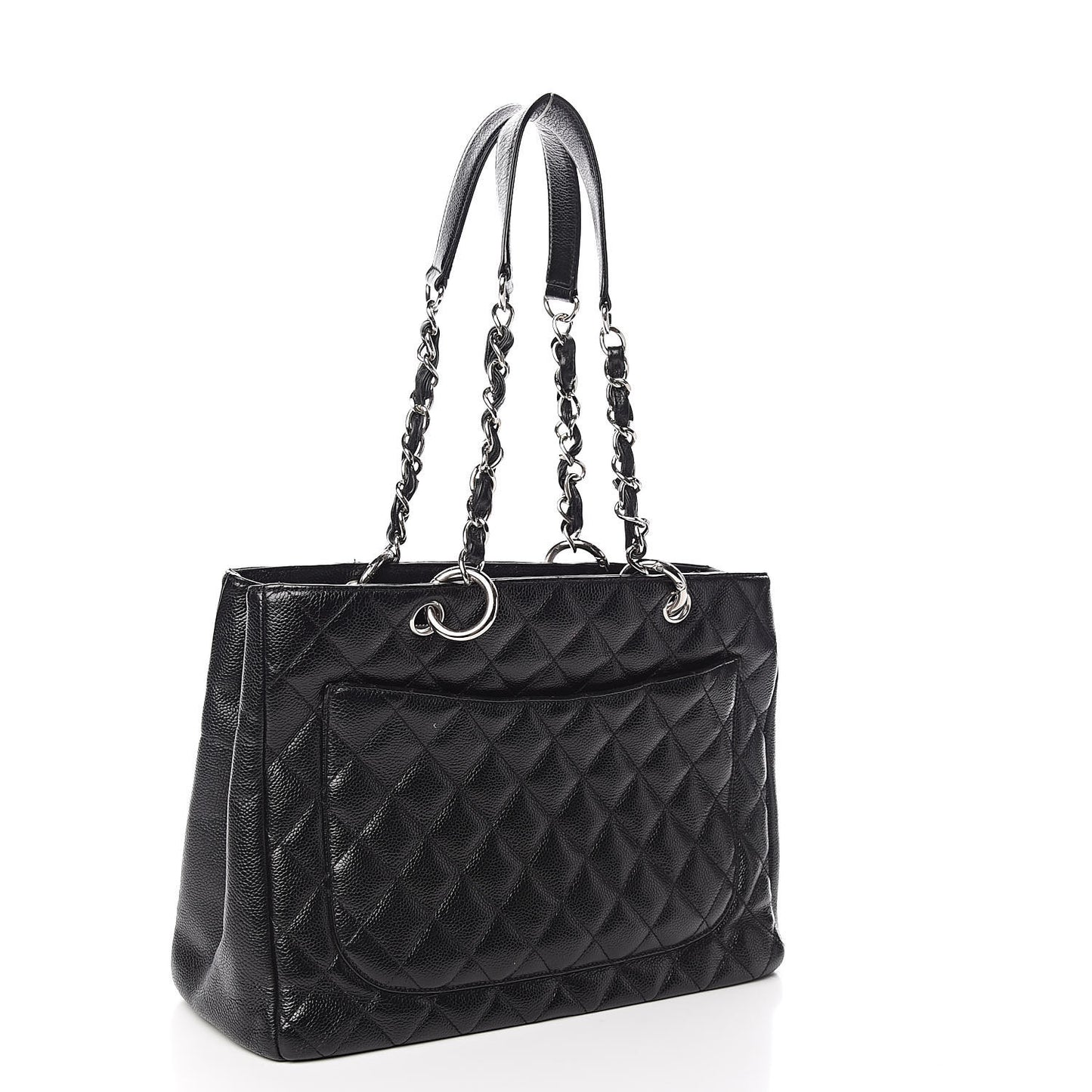 Caviar Quilted Grand Shopping Tote GST Black