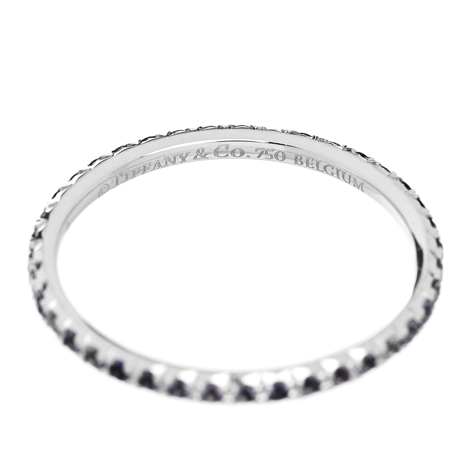 Tiffany 18K White Gold Iolite Metro Ring 48 4.5 4 of 4