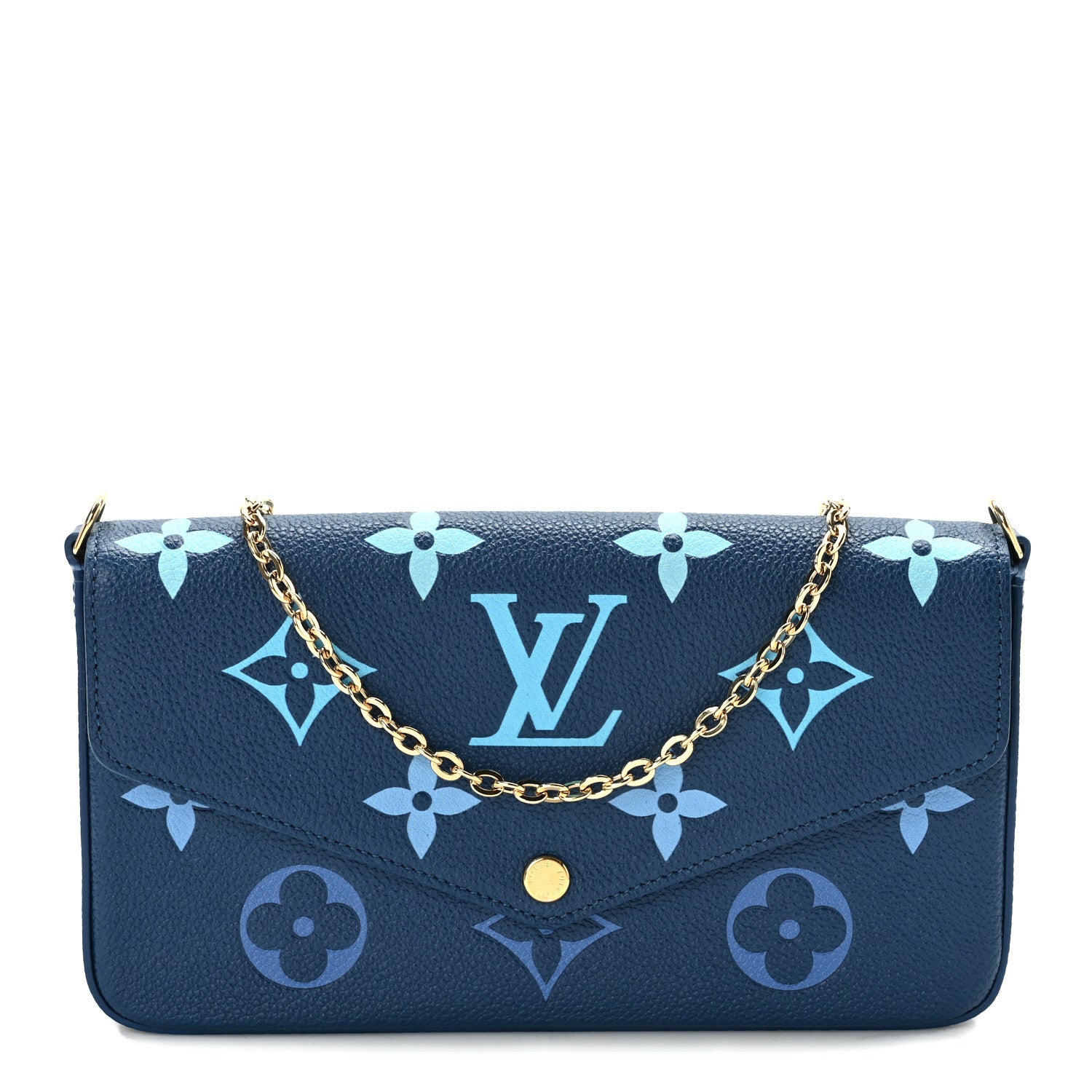 Louis Vuitton Empreinte Monogram Giant Felicie Pochette Chain Wallet Gradient Blue 1 of 11