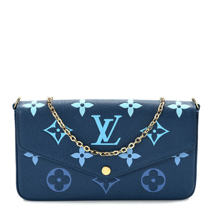 Louis Vuitton Empreinte Monogram Giant Felicie Pochette Chain Wallet Gradient Blue 1 of 11