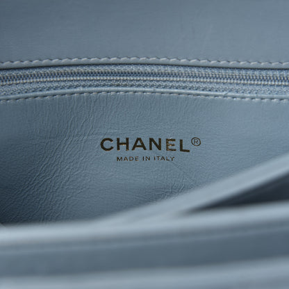 Chanel Lambskin Chevron Quilted Medium Trendy CC Dual Handle Flap Bag Light Blue 8 of 10