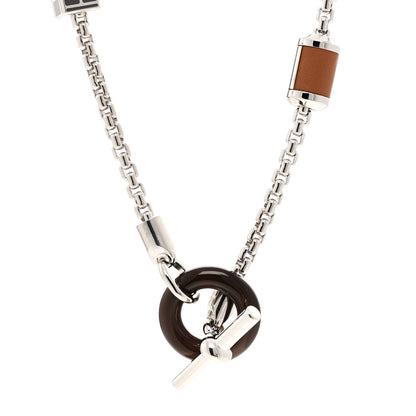 Hermes Palladium Buffalo Horn Swift Meli-Melo Necklace Gold 4 of 6