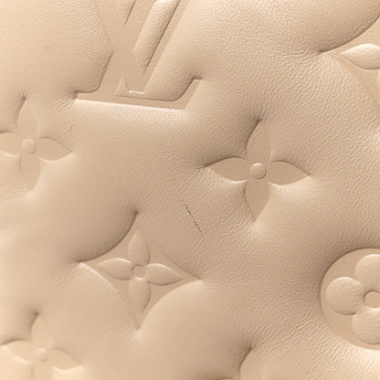 Louis Vuitton Lambskin Embossed Monogram Coussin MM Beige 15 of 15