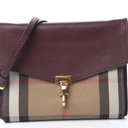 Burberry Derby Calfskin House Check Small Macken Crossbody Bag Mahogany Red 11 of 11