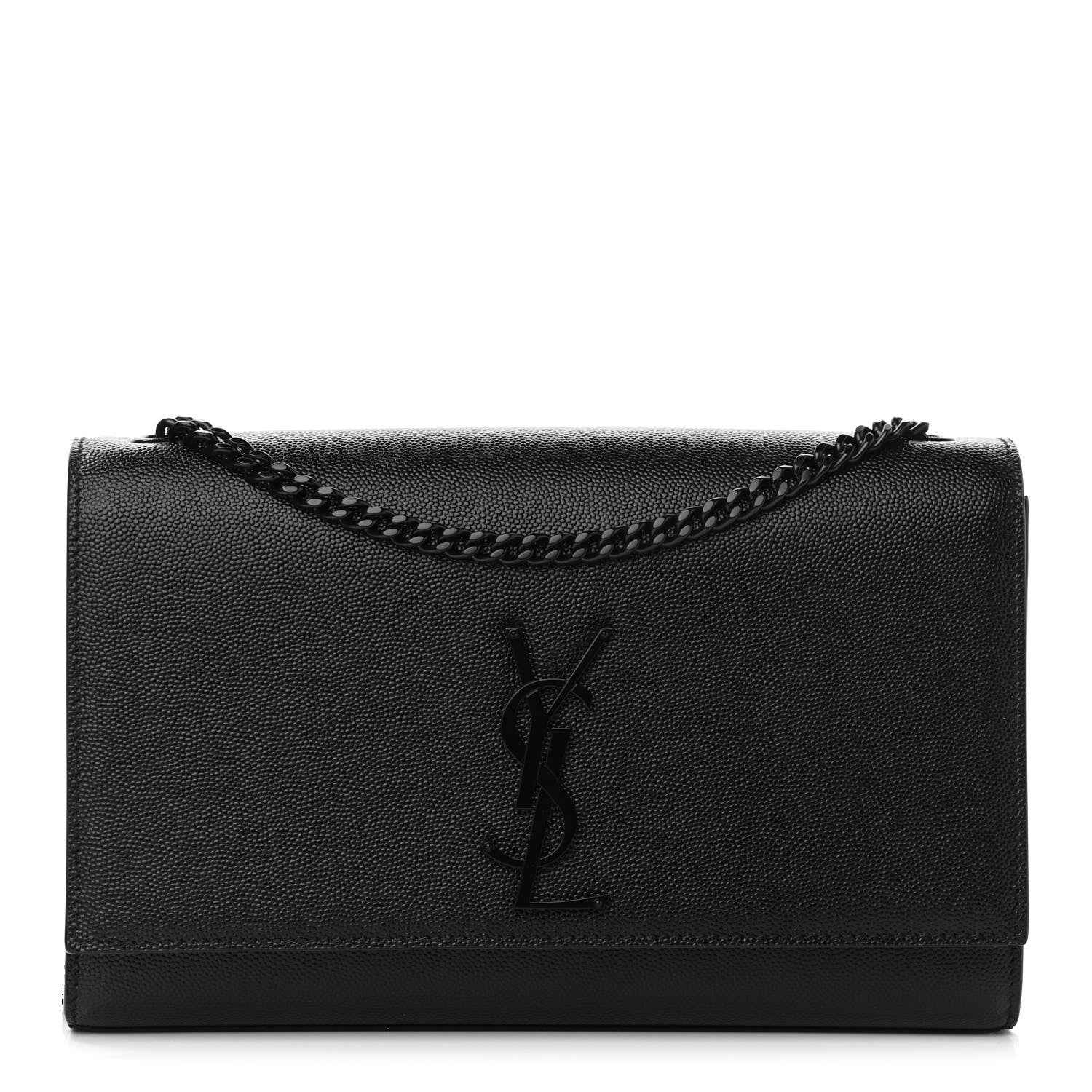 Saint Laurent Grain De Poudre Medium Classic Monogram Kate Satchel Black 1 of 10