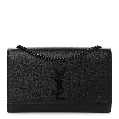 Saint Laurent Grain De Poudre Medium Classic Monogram Kate Satchel Black 1 of 10
