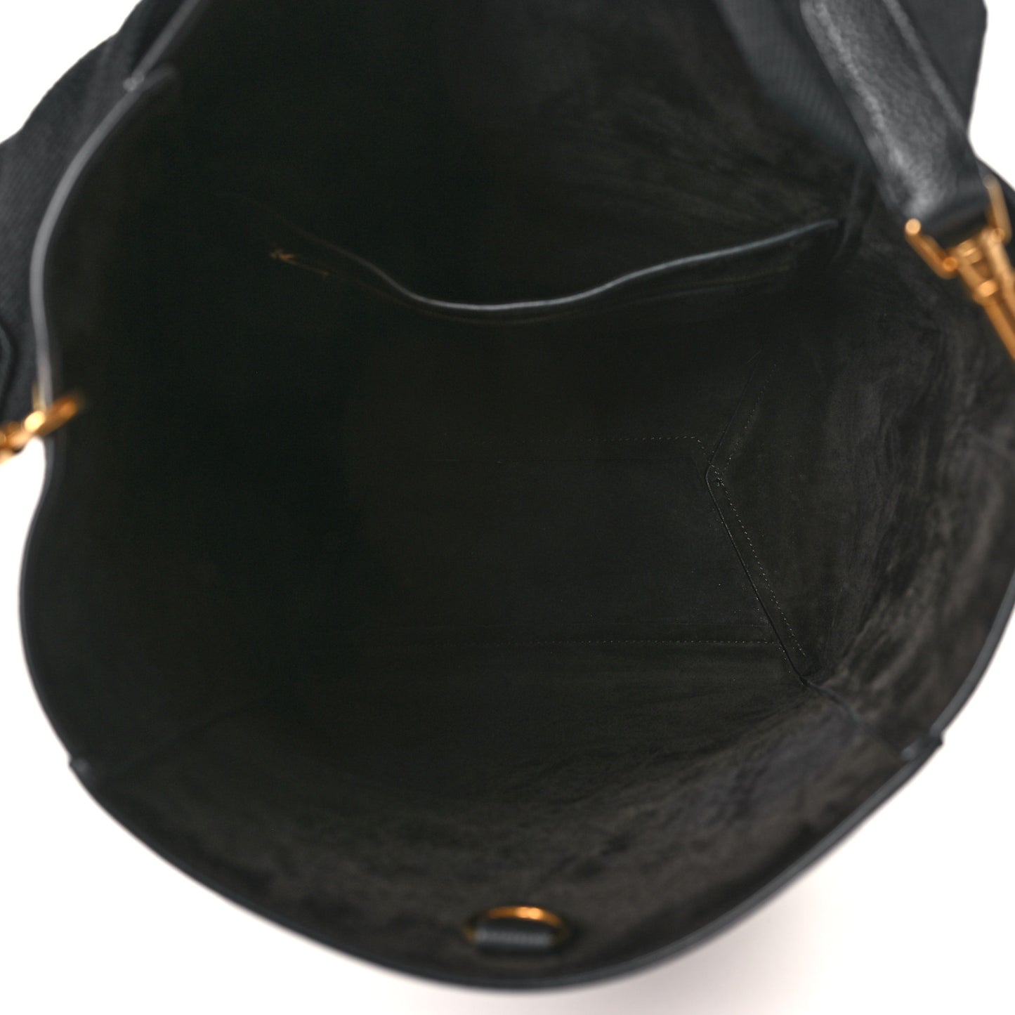 Soft Grained Calfskin Sangle Bucket Bag Black