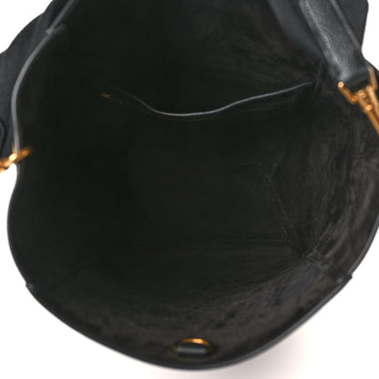 Celine Soft Grained Calfskin Sangle Bucket Bag Black 4 of 8