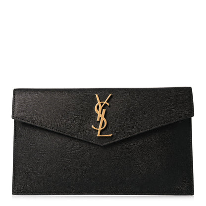 Saint Laurent Grain De Poudre Uptown Pouch Black 1 of 9
