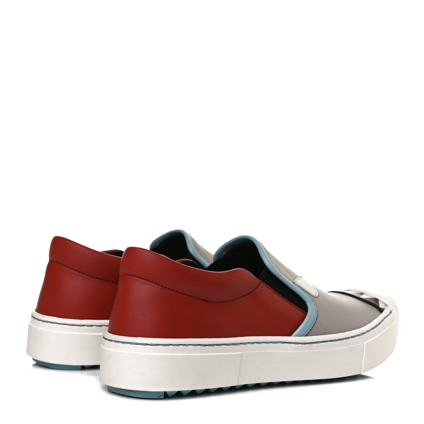 Vitello Elite Monster Bug Slip On Sneakers 35 Grigio Polvere Bloody Mary Pale Turquoise