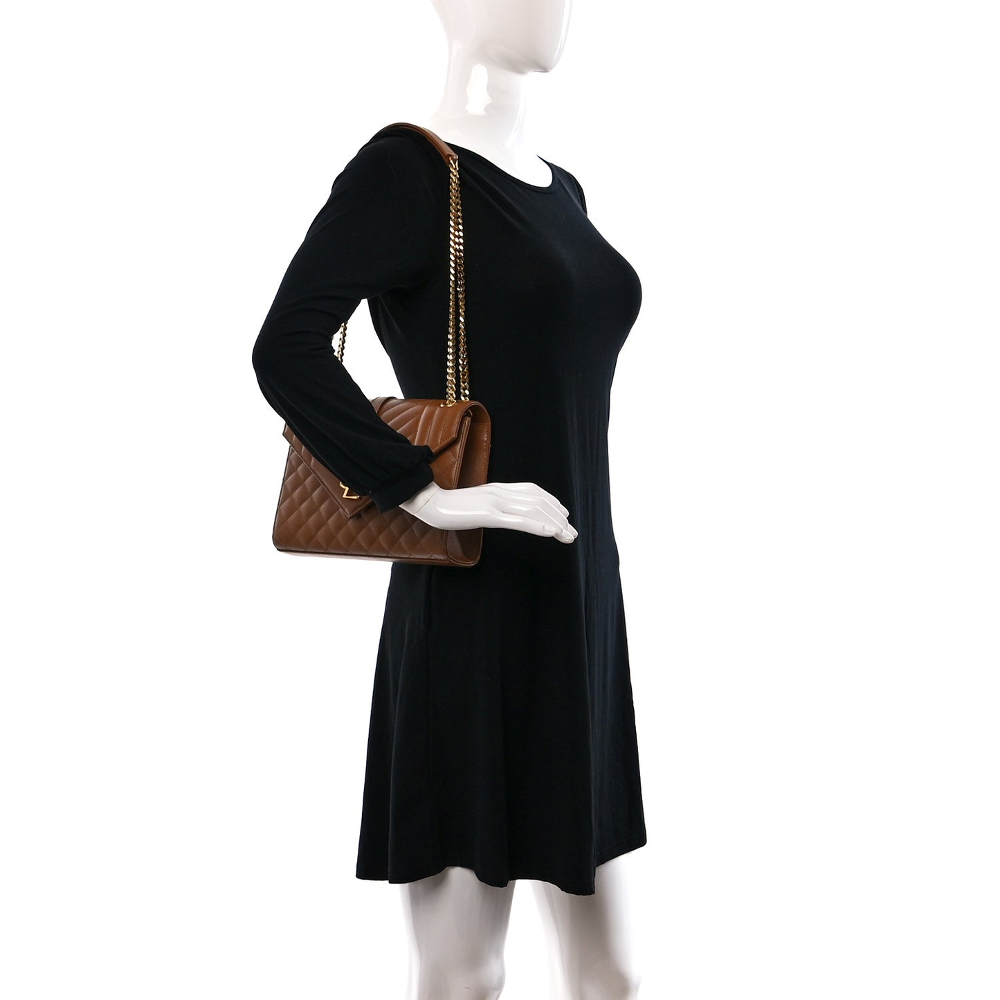 Grain De Poudre Textured Mixed Matelasse Triquilt Medium Monogram Satchel Dune